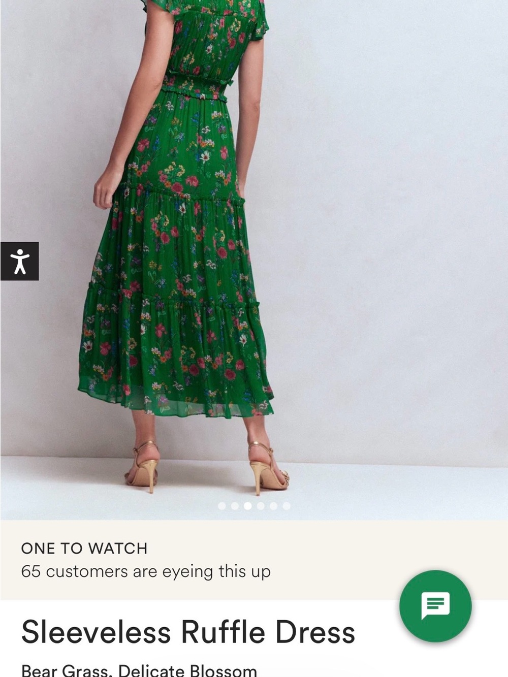Boden Green Floral Maxi Dress - Picture 2 of 14